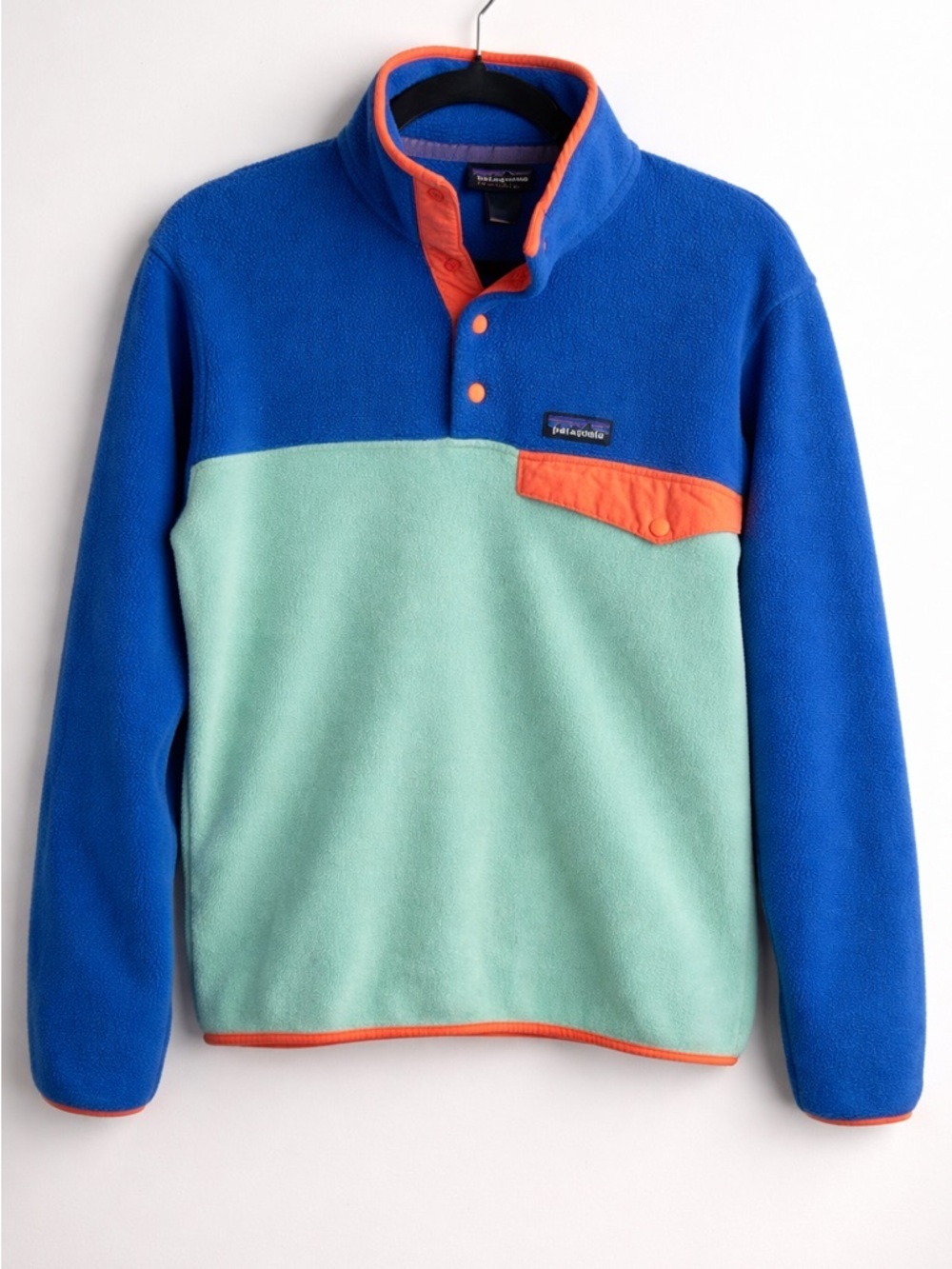 Patagonia Lightweight Synchilla Snap-T Fleece XS Pullover Blue Mint Coral